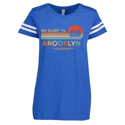 No Sleep Til Brooklyn Old School Portable Stereo Retro Enza Ladies Jersey Football T-Shirt