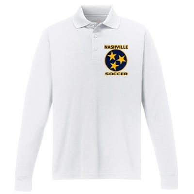 Nashville Soccer Tennessee Tristar Flag Hoodie Performance Long Sleeve Polo