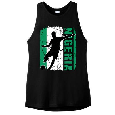 Nigeria Soccer Team Nigerian Flag Jersey Football Fans Ladies PosiCharge Tri-Blend Wicking Tank