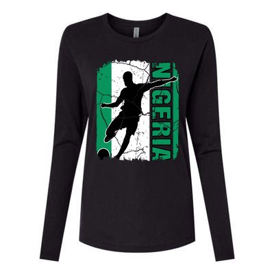 Nigeria Soccer Team Nigerian Flag Jersey Football Fans Womens Cotton Relaxed Long Sleeve T-Shirt