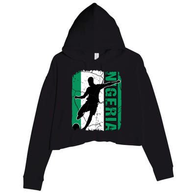 Nigeria Soccer Team Nigerian Flag Jersey Football Fans Crop Fleece Hoodie