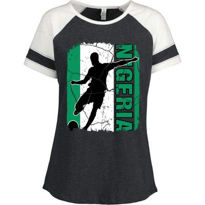 Nigeria Soccer Team Nigerian Flag Jersey Football Fans Enza Ladies Jersey Colorblock Tee