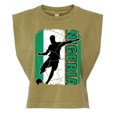 Nigeria Soccer Team Nigerian Flag Jersey Football Fans Garment-Dyed Women's Muscle Tee