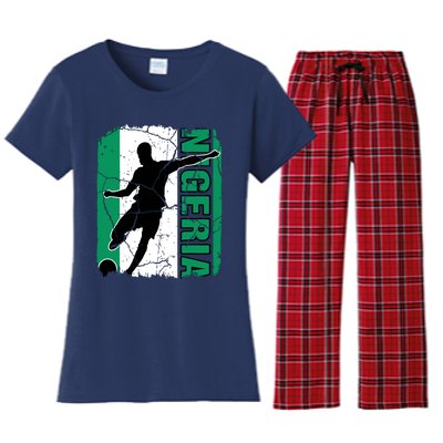 Nigeria Soccer Team Nigerian Flag Jersey Football Fans Women's Flannel Pajama Set