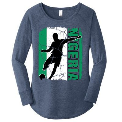 Nigeria Soccer Team Nigerian Flag Jersey Football Fans Women's Perfect Tri Tunic Long Sleeve Shirt