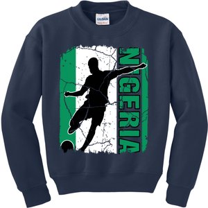 Nigeria Soccer Team Nigerian Flag Jersey Football Fans Kids Sweatshirt