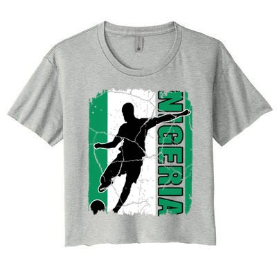 Nigeria Soccer Team Nigerian Flag Jersey Football Fans Women's Crop Top Tee