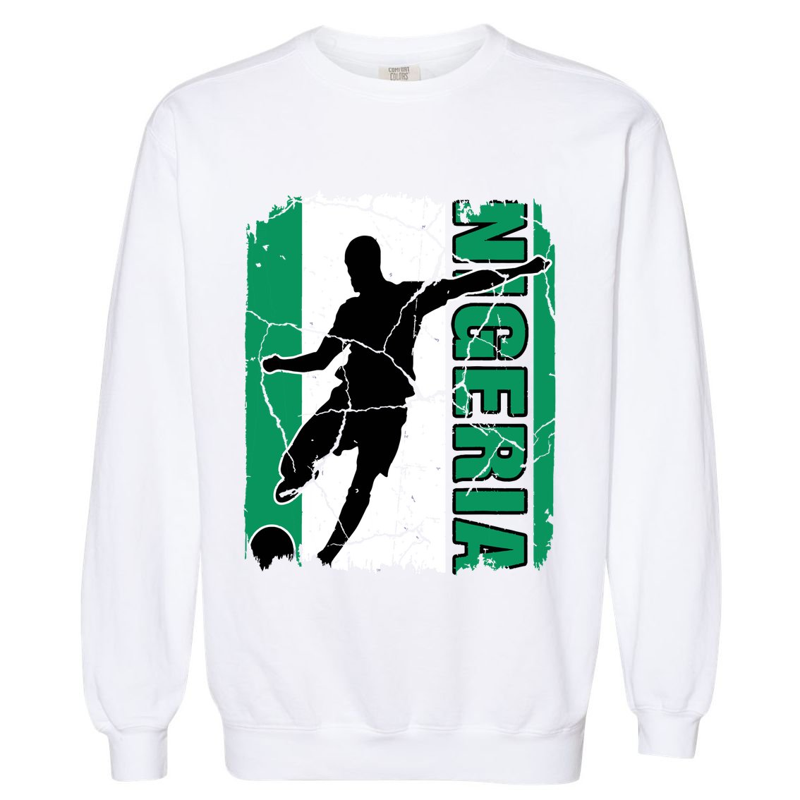 Nigeria Soccer Team Nigerian Flag Jersey Football Fans Garment-Dyed Sweatshirt