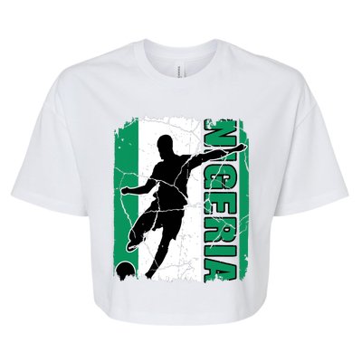 Nigeria Soccer Team Nigerian Flag Jersey Football Fans Bella+Canvas Jersey Crop Tee