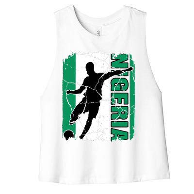 Nigeria Soccer Team Nigerian Flag Jersey Football Fans Women's Racerback Cropped Tank