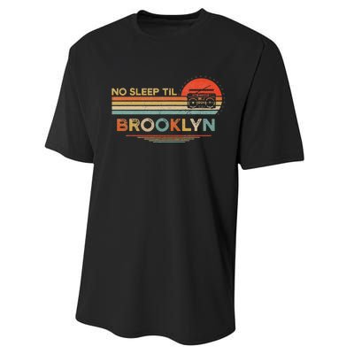 No Sleep Til Brooklyn Old School Portable Stereo Retro Performance Sprint T-Shirt