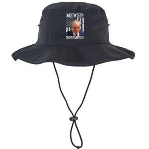 Never Surrender Trump Mug Shot 2024 American Flag Wo Legacy Cool Fit Booney Bucket Hat