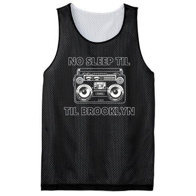 No Sleep Til Brooklyn Old School Boombox Mesh Reversible Basketball Jersey Tank