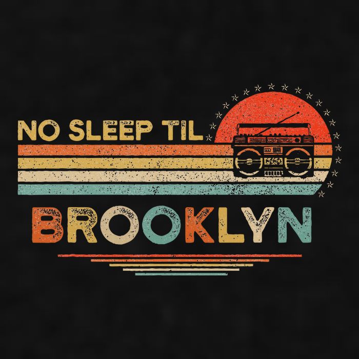 No Sleep Til Brooklyn Old School Portable Stereo Retro Ladies PosiCharge Tri-Blend Wicking Tank