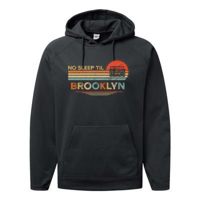 No Sleep Til Brooklyn Old School Portable Stereo Retro Performance Fleece Hoodie