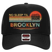 No Sleep Til Brooklyn Old School Portable Stereo Retro High Crown Mesh Back Trucker Hat