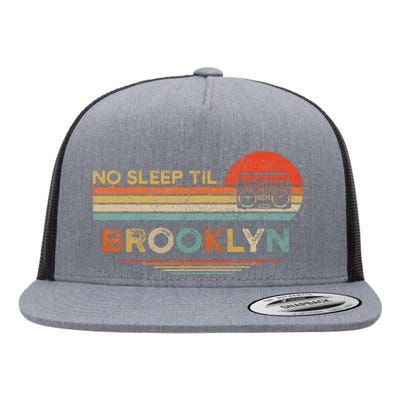 No Sleep Til Brooklyn Old School Portable Stereo Retro Flat Bill Trucker Hat