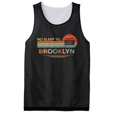 No Sleep Til Brooklyn Old School Portable Stereo Retro Mesh Reversible Basketball Jersey Tank