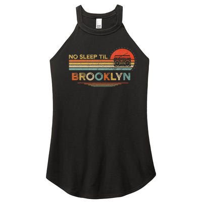 No Sleep Til Brooklyn Old School Portable Stereo Retro Women’s Perfect Tri Rocker Tank