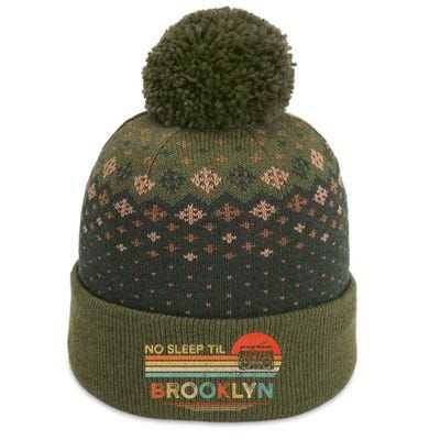 No Sleep Til Brooklyn Old School Portable Stereo Retro The Baniff Cuffed Pom Beanie