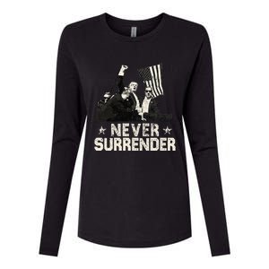 Never Surrender Trump 2024 Womens Cotton Relaxed Long Sleeve T-Shirt