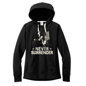 Never Surrender Trump 2024 Women's Fleece Hoodie