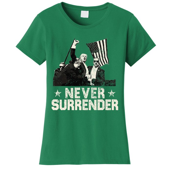 Never Surrender Trump 2024 Women's T-Shirt