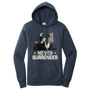 Never Surrender Trump 2024 Women's Pullover Hoodie