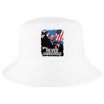 Never Surrender Trump Rushed Offstage With Blood Shooting Cool Comfort Performance Bucket Hat