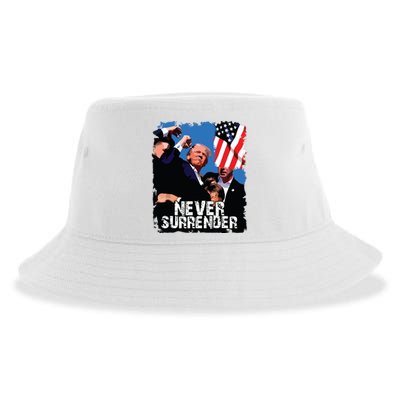 Never Surrender Trump Rushed Offstage With Blood Shooting Sustainable Bucket Hat