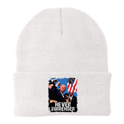 Never Surrender Trump Rushed Offstage With Blood Shooting Knit Cap Winter Beanie