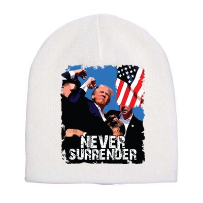 Never Surrender Trump Rushed Offstage With Blood Shooting Short Acrylic Beanie