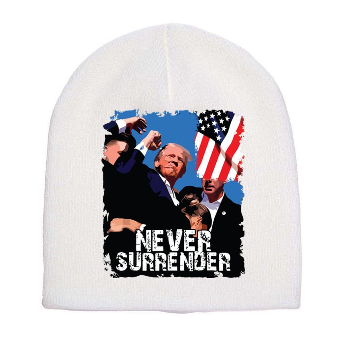 Never Surrender Trump Rushed Offstage With Blood Shooting Short Acrylic Beanie