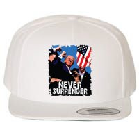 Never Surrender Trump Rushed Offstage With Blood Shooting Wool Snapback Cap