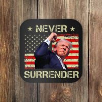 Never Surrender Trump 2024 Survived Shot Fight For America Coaster