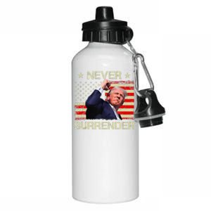 Never Surrender Trump 2024 Survived Shot Fight For America Aluminum Water Bottle