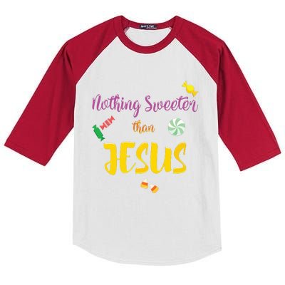 Nothing Sweeter Than Jesus Christian Halloween Kids Colorblock Raglan Jersey