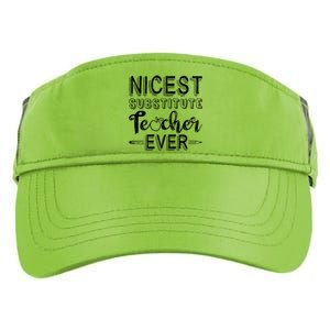 Nicest Substitute Teacher Ever Teacher Appreciation Great Gift Adult Drive Performance Visor