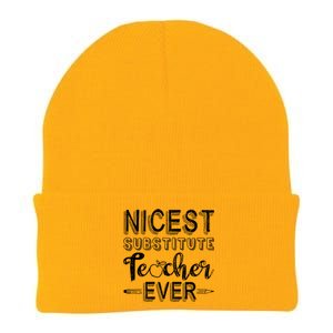 Nicest Substitute Teacher Ever Teacher Appreciation Great Gift Knit Cap Winter Beanie