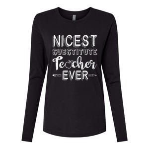 Nicest Substitute Teacher Ever Teacher Appreciation Great Gift Womens Cotton Relaxed Long Sleeve T-Shirt