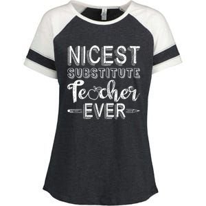 Nicest Substitute Teacher Ever Teacher Appreciation Great Gift Enza Ladies Jersey Colorblock Tee