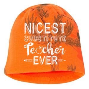 Nicest Substitute Teacher Ever Teacher Appreciation Great Gift Kati - Camo Knit Beanie