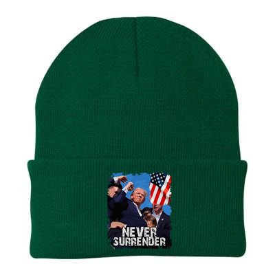 Never Surrender Trump Rushed Offstage With Blood Shooting Knit Cap Winter Beanie