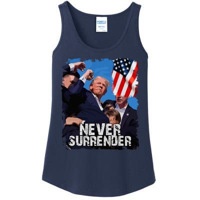 Never Surrender Trump Rushed Offstage With Blood Shooting Ladies Essential Tank