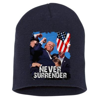 Never Surrender Trump Rushed Offstage With Blood Shooting Short Acrylic Beanie