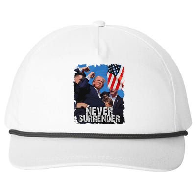 Never Surrender Trump 2024 Strong Support Snapback Five-Panel Rope Hat