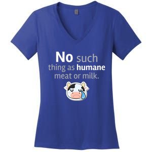 No Such Thing As Hue Meat Or Milk Crying Cow Cool Gift Women's V-Neck T-Shirt