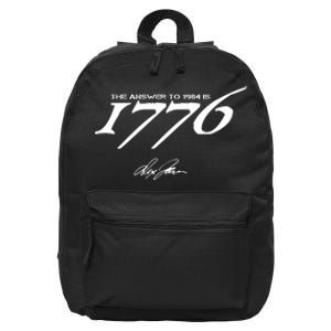 Never Surrender The Answer To 1984 Is 1776 16 in Basic Backpack