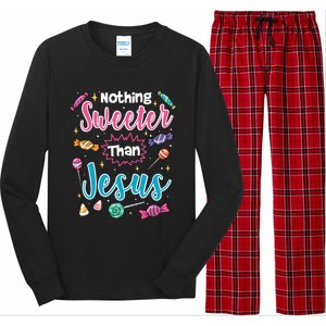 Nothing Sweeter Than Jesus Christian Faith Candy Meaningful Gift Long Sleeve Pajama Set