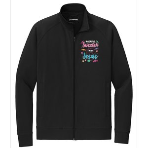 Nothing Sweeter Than Jesus Christian Faith Candy Meaningful Gift Stretch Full-Zip Cadet Jacket